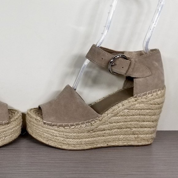 Marc Fisher Alida Braided Espadrille Wedge Sandals Tan Suede, Womens Size 7.5 M - Picture 9 of 13
